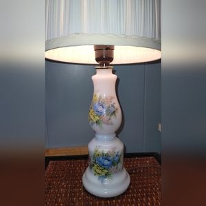 Vintage white milk glass lamp